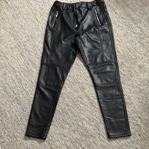 Topshop Black Leather-Look Jeggings